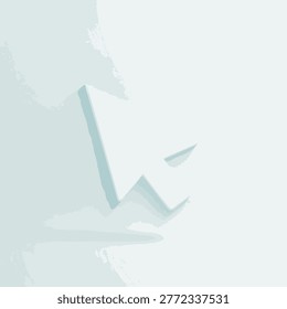 A minimalist composition featuring a white paper folded into an intriguing geometric form, casting soft shadows on a light background, creating a sense of depth and modern design.