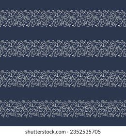 Composición minimalista de viñas blancas sobre un fondo azul vibrante