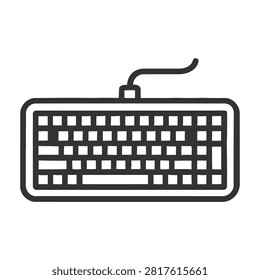 Minimalist computer keyboard illustration Vector, illustration