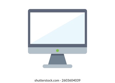 Minimalist Computer Monitor Icon Design, computer monitor icon, desktop monitor flat icon, computer display vector, digital screen