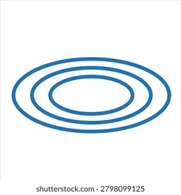 Minimalist concentric oval water ring icon in flat design style for web and app UI