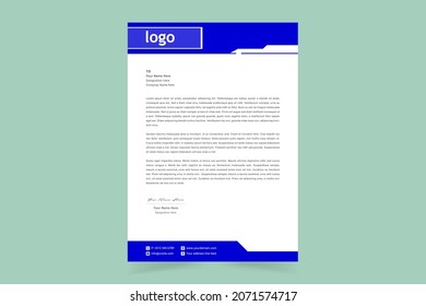 Minimalist concept business style letterhead template design. Professional  modern letterhead template design with geometric shapes. Vector graphic design.