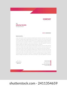 Minimalist concept business style professional amp modern letterhead template design
