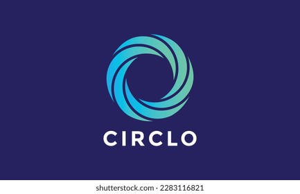 Logo del círculo conceptual minimalista para empresas y tecnología