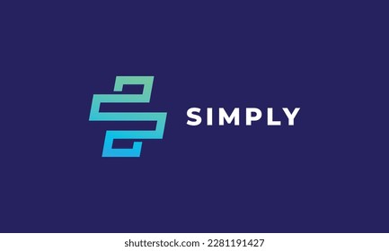 Minimalist concept logo initial for business and industrial