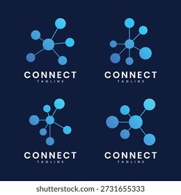 Minimalist connection logo with interconnected nodes