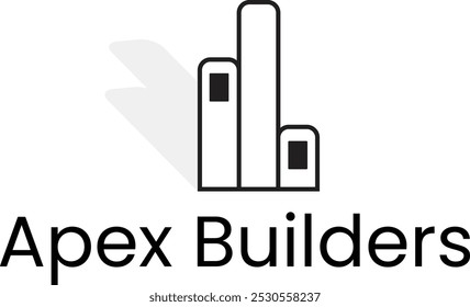 Minimalist Construction Company Logo with three buildings