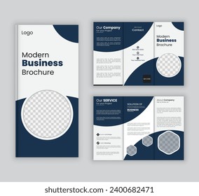 Minimalist construction and renovation creative trifold brochure template design
