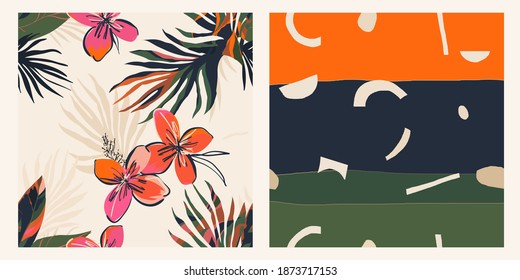 Minimalist contemporary trendy patterns. Fashionable template for design. Modern illustration design. 