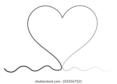 Minimalist continuous heart one line drawing
