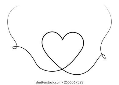 Minimalist continuous heart one line drawing
