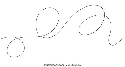 Minimalist Continuous Line Abstract Wave Drawing