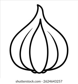 Minimalist continuous line art of garlic bulbs featuring culinary detail and botanical elegance perfect for kitchen decor herb themed artwork and natural food illustrations
