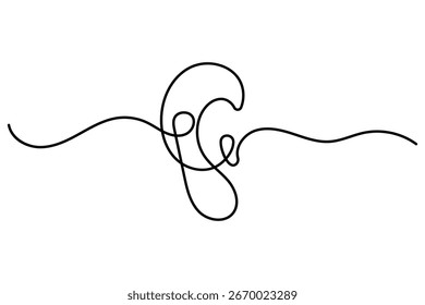Arte de linha contínua minimalista de um ouvido humano - design de ícone de vetor isolado