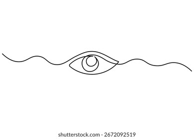 Arte de linha contínua minimalista de um olho humano - design de ícone de vetor isolado