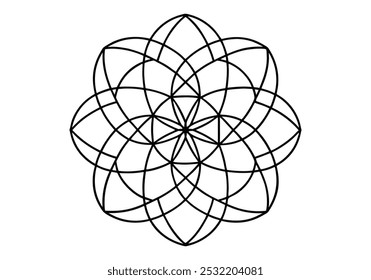 Minimalist Continuous Line Drawing of Abstract Geometric Forms – Vector Art