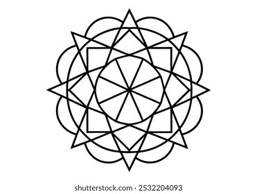 Minimalist Continuous Line Drawing of Abstract Geometric Forms – Vector Art