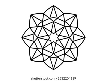 Minimalist Continuous Line Drawing of Abstract Geometric Forms – Vector Art
