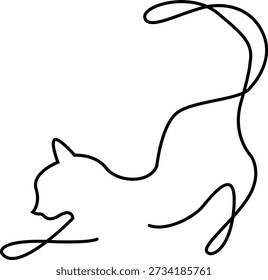 Minimalist continuous line drawing of a cat silhouette, elegant feline vector art for logo or wall décor.
You sent
cat, line art, minimalist,