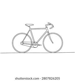 Minimalist Continuous Line Drawing of a Classic Road Bicycle Concept for Cycling Enthusiasts and Eco Friendly Transport Illustration