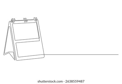 Minimalist Continuous Line Drawing of a Desk Calendar
