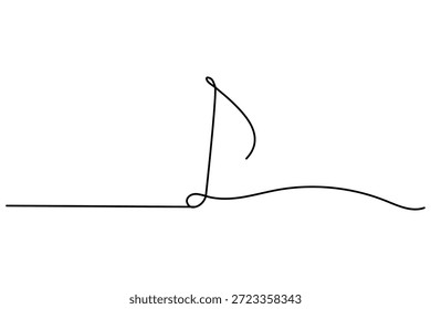A minimalist continuous line drawing of an eighth music note isolated on a white background. Perfect for music, art, and creative designs.