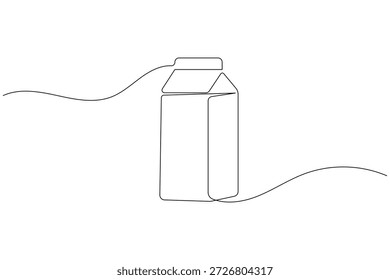 Desenho de linha contínua minimalista de um vetor de embalagem de caixa de leite