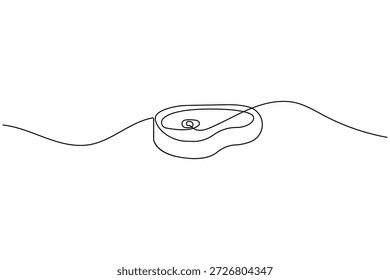 Minimalist continuous line drawing of raw beef steak vector illustration