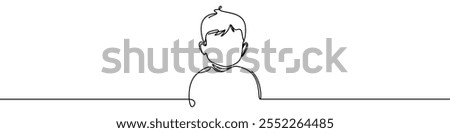 Minimalist continuous line drawing representing a baby sitting and playing. Ideal for childcare, parenting, and early childhood development themes
