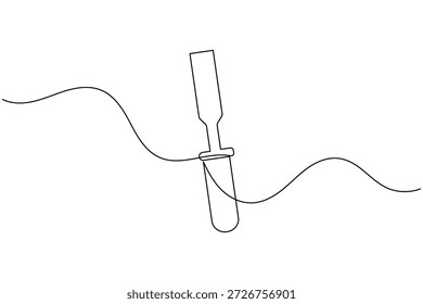 Dibujo de línea continuo minimalista de una herramienta de cincel de carpintería