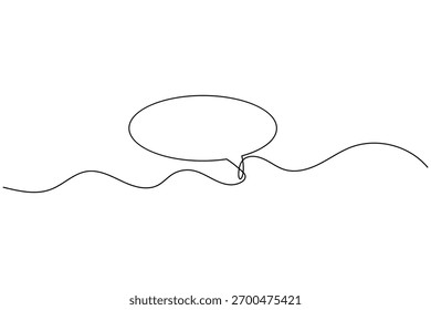 Minimalistisches Symbol für eine fortlaufende Sprechblase auf weißem Hintergrund.
