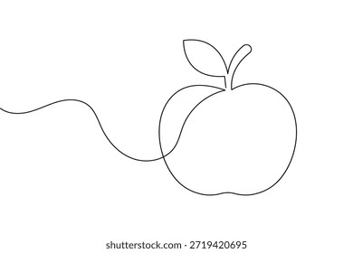 Ilustração de vetor de desenho de maçã de uma linha contínua minimalista