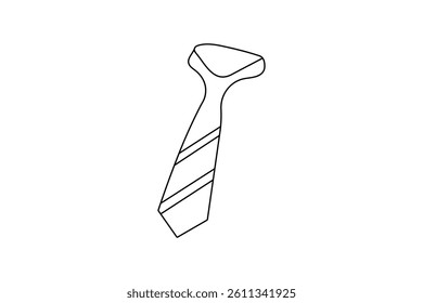 Minimalist continuous one line art of a tie isolated vector design