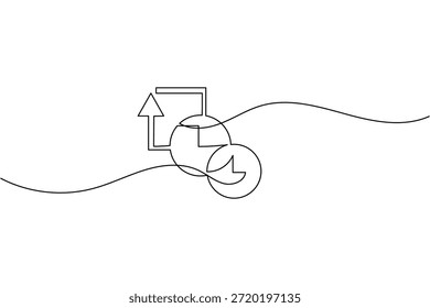 Ilustração de vetor de ícone de maleta de negócios de uma linha contínua minimalista