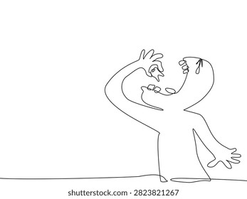 Minimalist continuous one line Cartoon drawing of a person screaming in pain during tooth extraction, expressing dental fear, agony, anxiety, oral health, and emergency treatment. Editable stroke