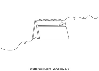 Dibujo continuo minimalista de una línea de un calendario de mesa giratoria