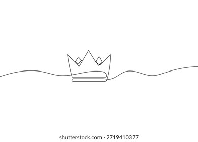 Dibujo continuo minimalista de una línea de una corona real para el diseño del logotipo