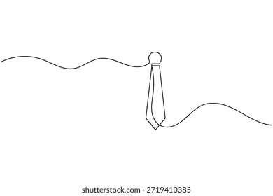 Dibujo continuo minimalista de una línea de una corbata para conceptos comerciales y profesionales
