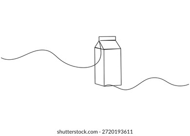 Dibujo continuo minimalista de una línea de un cartón de leche