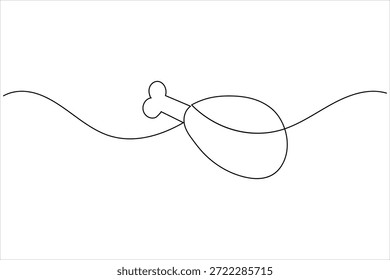 Dibujo minimalista continuo de una línea de Ilustración vectorial de palillos de pollo