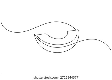 Dibujo minimalista continuo de una línea de un Arte vectorial de rodajas de melón fresco