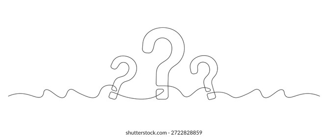 Minimalist continuous one line question mark illustration vector icon