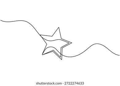 Desenho de linha única contínua minimalista de uma ilustração de vetor de estrela
