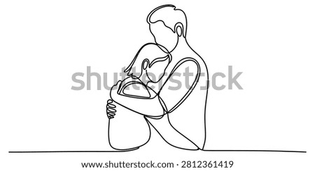 A minimalist continuous single line drawing showing a romantic couple embracing with love and affection, rendered in a clean artistic style.