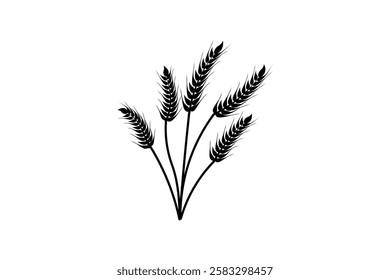 Minimalist continuous wheat line art design isolated outline Illustration  modern and clean agricultural artwork vector Art 