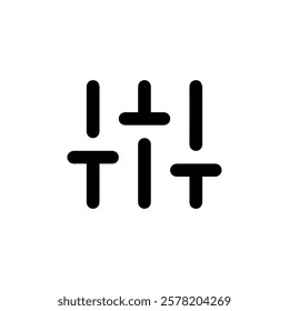 Minimalist Control Settings Icon in Black Vector