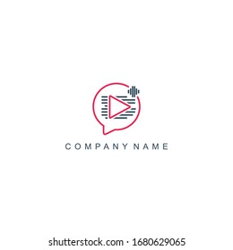 minimalist conversation vector logo design