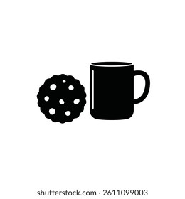 Minimalist Cookie And Coffee Cup Illustration For Design And Decor Elements