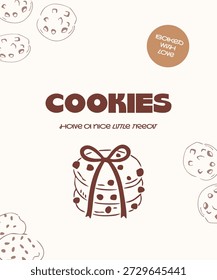 Minimalistische Cookies Verpackungsdesign, Line Art, Etikett