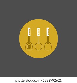 a minimalist cooking spoon icon. simple line icon.